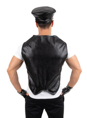 Gilet Biker en simili cuir / Gilet sans manche rockeur noir / La Maison Du Déguisement