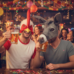 Masque Demi-Visage peluche Âne / Masque Âne / Masque De Âne Fausse Fourrure / La Maison Du Déguisement