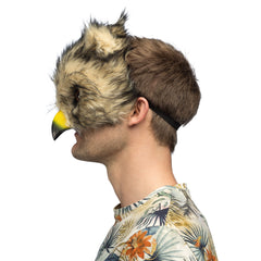 Masque Demi-Visage Hibou en Peluche / Demi Masque Chouette / Masque Hibou / La Maison du Déguisement