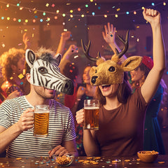 Masque Demi-Visage peluche Cerf / Masque Cerf / Masque De Renne Fausse Fourrure / La Maison Du Déguisement