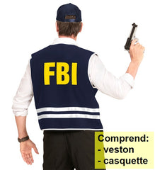 Déguisement Kit De Police FBI / Costume Set FBI / Agent Gilet et casquette FBI / la Maison Du Déguisement