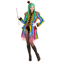 Location Déguisement Manteau Parade Arc-en-ciel / Location Costume Queue de pie Arc-en-ciel / Location Costume Frac Multicolores Luxe / La Maison Du Déguisement