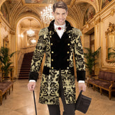 Location Déguisement Manteau Parade Jacquard Dorée / Location Costume Queue de pie Marquis Or / Location Costume Frac Or Luxe / La Maison Du Déguisement