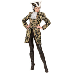 Location Déguisement Manteau Parade Jacquard Dorée / Location Costume Queue de pie OR / Location Costume Frac Doré Luxe / La Maison Du Déguisement