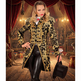 Location Déguisement Manteau Parade Jacquard Dorée / Location Costume Queue de pie Marquise OR / Location Costume Frac Doré Luxe / La Maison Du Déguisement
