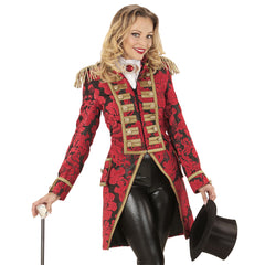 Location Déguisement Manteau Parade Jacquard Rouge / Location Costume Queue de pie Rouge / Location Costume Frac Rouge Luxe / La Maison Du Déguisement