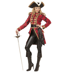 Location Déguisement Manteau Parade Jacquard Rouge / Location Costume Queue de pie Marquise Rouge / Location Costume Frac Rouge Luxe / La Maison Du Déguisement