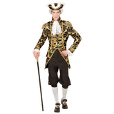 Location Déguisement Manteau Parade Jacquard Dorée / Location Costume Queue de pie Marquis OR / Location Costume Frac Doré Luxe / La Maison Du Déguisement
