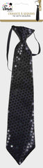 Cravate à Sequins Noir / Cravate Spangles Noir / Cravate Paillettes Noir / La Maison Du Déguisement