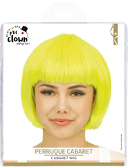 Perruque Cabaret Jaune / Perruque Carré Jaune / Perruque Party Jaune / La Maison du Déguisement