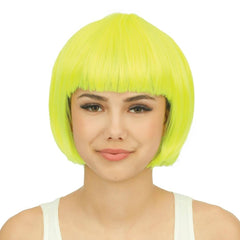 Perruque Cabaret Jaune / Perruque Carré Jaune / Perruque Party Jaune / La Maison du Déguisement