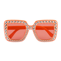 Lunettes Party Bling bling Orange / Lunettes Disco Strass Orange / Lunettes Party paillettes Orange / La Maison du Déguisement