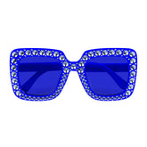 Lunettes Party Bling bling Bleu / Lunettes Disco Strass Bleu / Lunettes Party paillettes Bleu / La Maison du Déguisement