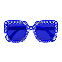 Lunettes Party Bling bling Bleu / Lunettes Disco Strass Bleu / Lunettes Party paillettes Bleu / La Maison du Déguisement