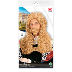 Perruque Roi Blonde Avec Moustache et Bouc / Perruque Roi Louis XIV Avec Moustache et Bouc / La Maison Du Déguisement