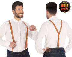 Bretelles Marron simili cuir