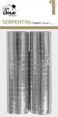 Rouleaux de Serpentins Lot de 2 Argent / Serpentins Argent Rouleaux Brillants à Lancer / La Maison Du Déguisement