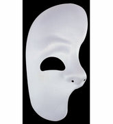 Masque Fantôme de L’Opéra Blanc / Demi Masque Blanc en Tissu / La Maison Du Déguisement