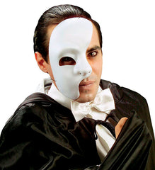 Masque Fantôme de L’Opéra Blanc / Demi Masque Blanc en Tissu / La Maison Du Déguisement