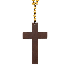 Collier croix style chapelet Perles et Croix En Bois / La Maison Du Déguisement