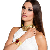 Bracelet Romain Rouge / Bracelet Egyptien Rouge / Bracelet En Métal Doré / La Maison du Déguisement