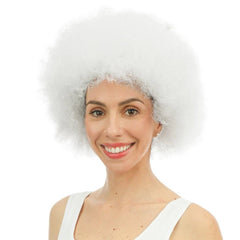 Perruque Afro Jimmy Blanc / Perruque Afro Groove Blanc / La Maison du Déguisement