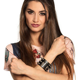 Bracelet Biker en Simili Cuir / Bracelet Biker, Rock, Punk en Simili Cuir / La Maison du Déguisement