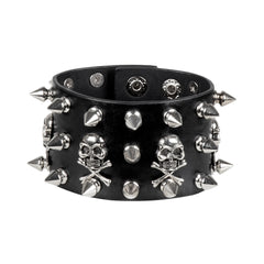 Bracelet Biker en Simili Cuir / Bracelet Biker, Rock, Punk en Simili Cuir / La Maison du Déguisement