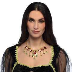 Collier Rubis Rouge Métallique / Collier Princesse Jasmine BM / Collier Danseuse Orientale BM /Collier de pièces dorées arabe BM / La Maison Du Déguisement