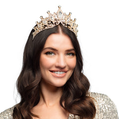 Diadème Royal Lady Métal Or Rose / Couronne De Reine Métal Rose Dore / La Maison Du Déguisement