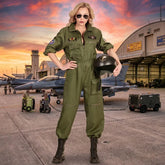 Déguisement Pilote de Chasse Femme / Costume Aviateur / Costume Top Gun / La Maison Du Déguisement