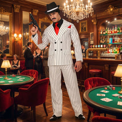Déguisement Années 20, 30 Blanc / Costume Gangster Gatsby Adulte / Costume Borsalino Blanc / La Maison Du Déguisement
