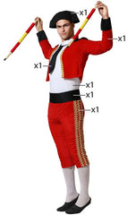Déguisement Torero Adulte / Costume Toreador Rouge Homme / Costume Torero Espagnol / La maison Du Déguisement