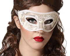 Loup Vénitien Dentelle Blanc / Masque Dentelle Blanc / La Maison Du Déguisement