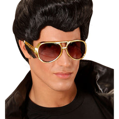 Lunettes Elvis Or / Lunettes Rock Elvis Or / Lunettes party Rock 'n Roll star / La Maison Du Déguisement