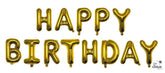 Ballon aluminium Happy Birthday Or / Guirlande de ballons Happy Birthday Doré / Ballons Happy Birthday Or / La Maison Du Déguisement