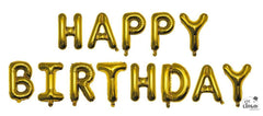 Ballon aluminium Happy Birthday Or / Guirlande de ballons Happy Birthday Doré / Ballons Happy Birthday Or / La Maison Du Déguisement