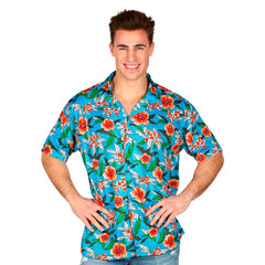 Chemise Hawaïenne Tropicale Bleu / Chemise Hawaï Fleuris / La Maison Du Déguisement