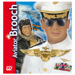 Broche d’Aviateur Dorée / Broche Pilote Or / La Maison Du Déguisement
