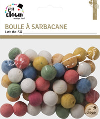 Boules à sarbacane multicolores lot de 50 / 50 boules multicolores / La Maison Du Déguisement