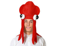 Chapeau Poulpe Rouge / Chapeau pieuvre Rouge / Chapeau Calamar Rouge / La Maison Du Déguisement