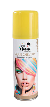 Bombe cheveux couleur jaune / Laque cheveux jaune / Spray laque cheveux jaune / La Maison Du déguisement