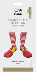 Chaussettes Rouge et Blanche / Chaussettes Rayées Clown Rouge et Blanche / La Maison du Déguisement