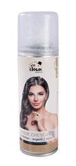 Bombe cheveux couleur à paillettes Argent / Laque cheveux à paillettes Argent / Spray laque cheveux à paillettes Argent / La Maison Du déguisement