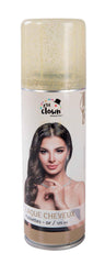 Bombe cheveux couleur à paillettes Doré / Laque cheveux à paillettes Or / Spray laque cheveux à paillettes Or / La Maison Du Déguisement