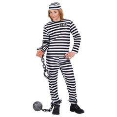 Déguisement De Bagnard Enfant / Costume Prisonnier Ensemble Rayé Noir et Blanc / La Maison Du Déguisement