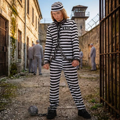 Déguisement De Bagnard Enfant / Costume Prisonnier Ensemble Rayé Noir et Blanc / La Maison Du Déguisement
