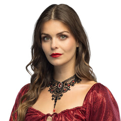 Collier De Vampire / Tour De Cou Diablesse Noir avec Dentelles / Collier Raz Du Cou Gothique / La maison Du Déguisement
