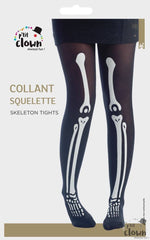 Collant Opaque Squelette / Collant Squelette Noir Imprimé Os Blanc / La Maison Du Déguisement