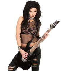 Perruque Hard Rock Noir / Perruque Rock Noire / Perruque Biker / La Maison Du Déguisement